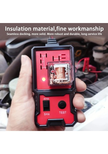 Xuweiwei 12v İçin Otomotiv Röle Test Cihazı Kırmızı 4 Ve 5 Pinli Röleler İçin Uygun Pil Kelepçeleri İle Kolay Teşhis