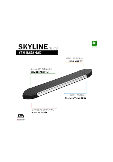 S-dizayn Renault Captur Skyline Krom Yan Basamak 173 Cm 2013-2020 A+ Kalite