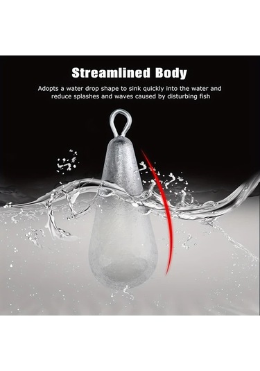 Topshop1 50g 10 Adet Kurşun Ağırlık Seti, Tatlı Ve Tuzlu Su Balıkçılığı İçin