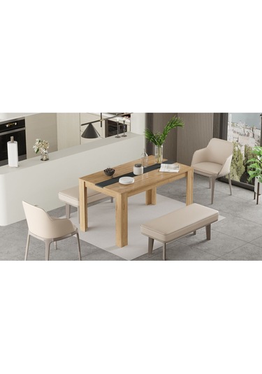 Aven Yemek Masası 140x80 Sepet-beyaz Ave22-sa Antrasit