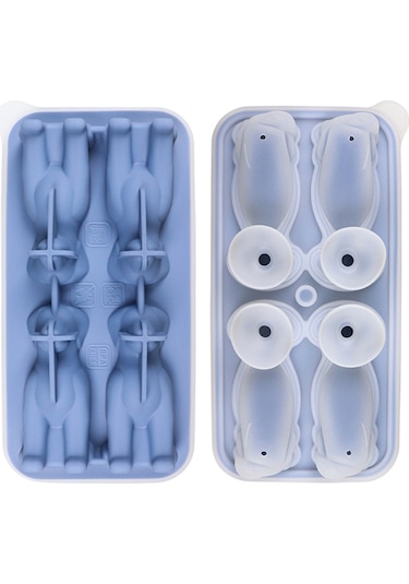 3d Labrador Buz Küpü Kalıbı Silikon Köpek Şeklinde Buz Küpü Tepsisi 4 Delikli Tekrar Kullanılabilir Buz Kalıpları Kokteyl Viski İçin