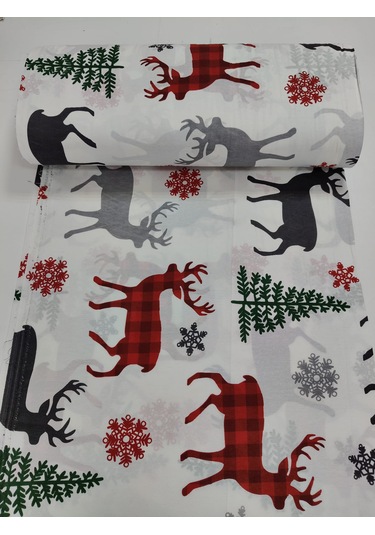 Ranforce Metrelik, Nevresimlik Kumaş - 100x240 Geyik Desen