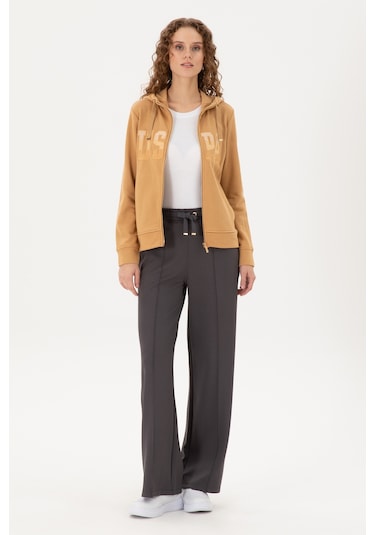 U.S. Polo Assn. Kadın Camel Basic Kapüşonlu Sweatshirt 50289540-VR015