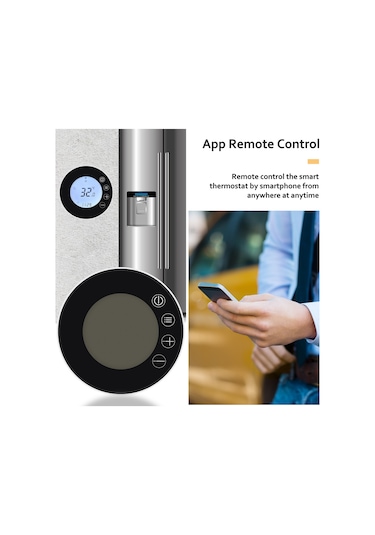 Vkemall Siyah Gb Elektrikli Isıtma İçin Akıllı Lcd Dokunmatik Termostat, Tuya App İle Uzaktan Kontrol, Alexa Ve Google Ses Komutu Desteği