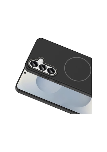 Galaxy S25 Kılıf Magsafe Şarj Özellikli Ruby Sert Kılıf Siyah