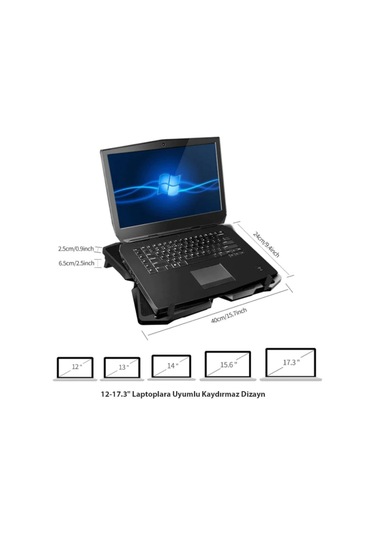 Coolcold 4 Fanlı 12" - 17.3" Gaming Notebook Soğutucu