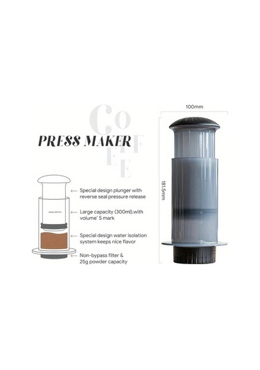 Xuweiwei Gri Espresso Kahve Makinesi Tasinabilir Cafe French Press Filtreli Kagit Seti Kahve Demligi