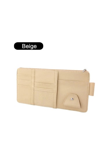 Araba Güneşlik Organizatör Oto Iç Aksesuarları Depolama Cep Kılıfı Pu Beige
