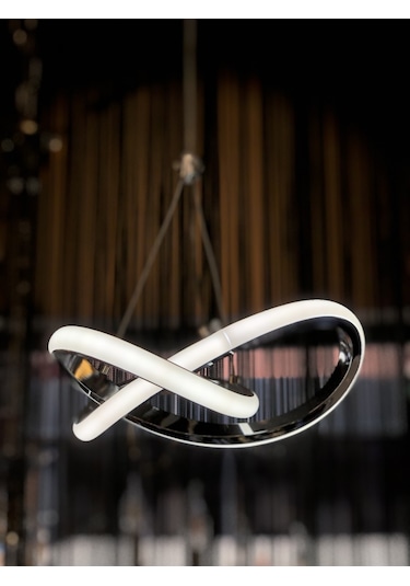 Burenze Modern Tekli Sarkıt Power Led Avize Krom Beyaz Işık Ledli Avize -burenze152 Krom