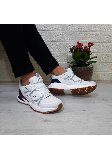 M.p. 1642 Beyaz Memoryfoam Kaydırmaz Rahat Spor Ayakkabı Beyaz