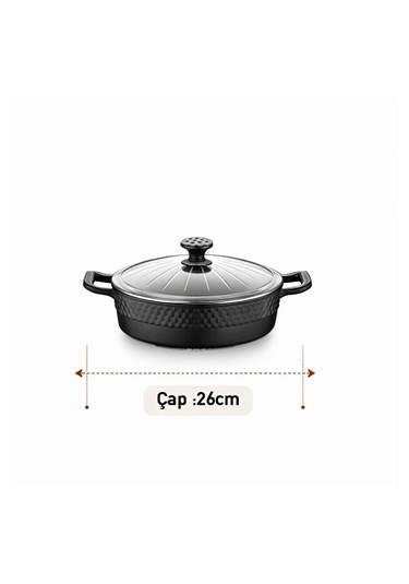 Falez Black Line Granit Döküm 3 Prç Set Antrasit