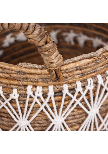 Ürgüp 34x31x28 Cm. Doğal Abaka El Yapımı Oval Sepet M Bej