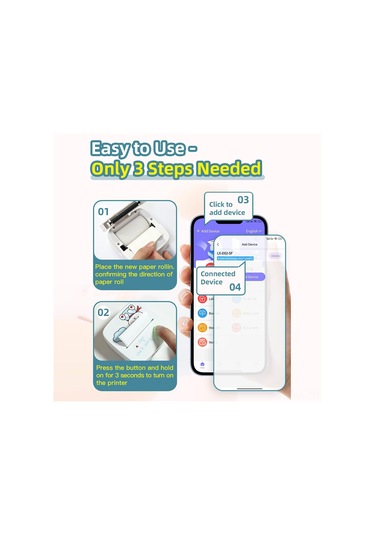 Vkemall B1 Mini Termal Yazıcı 58mm - Bluetooth, Aı Portre, Faturalar/notlar, 1200mah Pil, Pembe Ayı Desenli, 1 Roll Kağıt Dahil