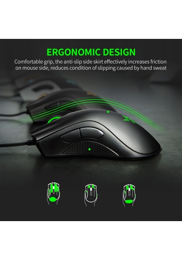 Springsun Razer Deathadder Essential 6400dpı 5 Programlanabilir Düğmeli Ergonomik Oyuncu Faresi 2021 Model DeathAdder