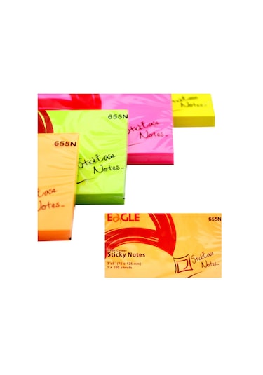 Eagle 75 X 125 MM Neon Yapışkanlı Not Kağıdı 100 Yaprak Turuncu 655N