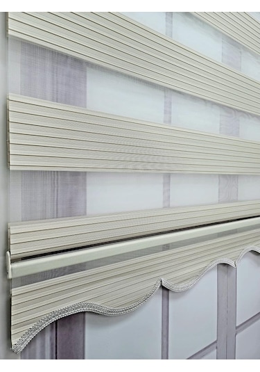 Bbb Pliseli Krem Stor Zebra Perde Mz482