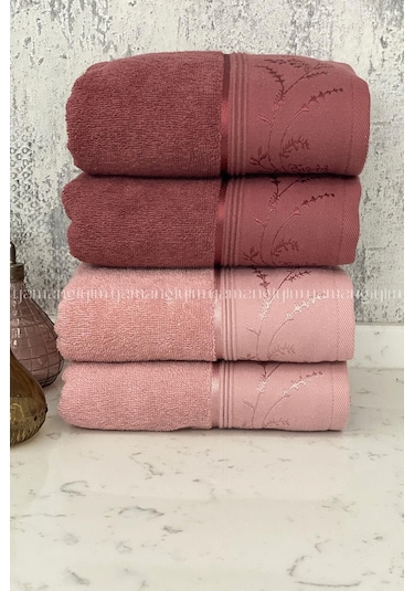 Özdilek Ditsy El-yüz Havlusu 4 Adet-pembe-mürdüm