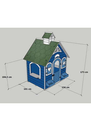 Mandu Ahşap Çocuk Oyun Evi (Playhouse) Bodrum