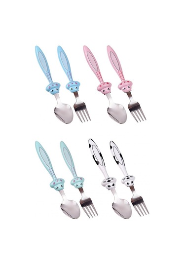 Mama Çatal Kaşık Seti - 18 Cm - Pembe-9092410664683