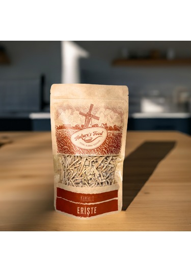 Kepekli Erişte 400gr Kepekli Buğday Unu, Buğday Kepeği, Yumurta, Süt Az Tuzlu