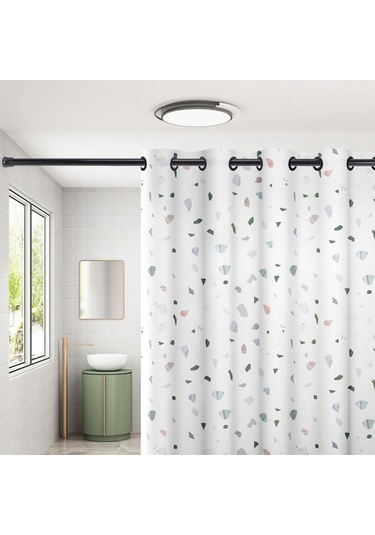 Ulzyvf Yaylı Teleskopik Siyah Siyah Rayı Perde Gerilim Direk Çubukları, 70 120cm, Se Siyah