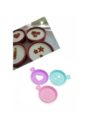 Tatlı Ve Kahve Süsleme Şablonu 3 Lü 10 Cm Beyaz