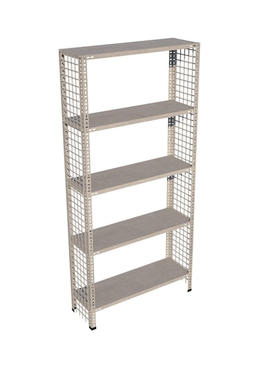 Rafburada 5 Katlı Galvaniz Tel Kafes Çelik Raf - Dekoratif Raf-31x60 cm-150 cm