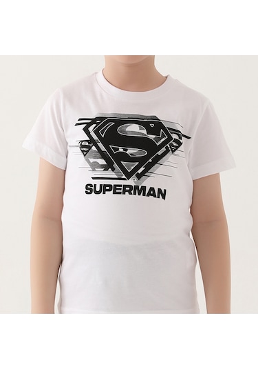 SuperMan L1644-3 Çocuk  Beyaz Alt Üst Takım
