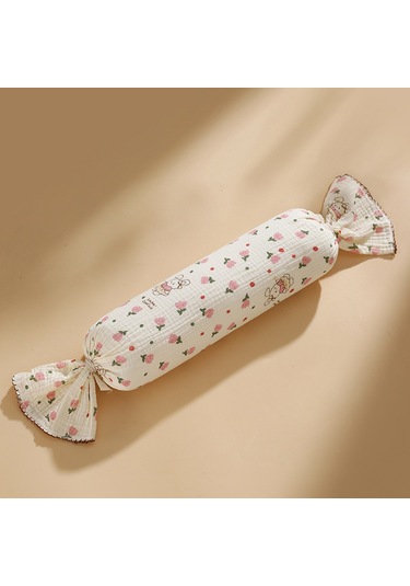 Şeker Silindir Yastık Bebek Boyun Yastığı Yumuşak Ve Güvenli No.01 Ekru