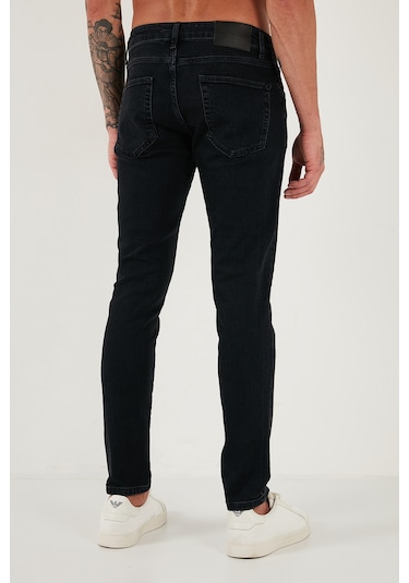 Buratti Pamuklu Slim Fit Normal Bel Dar Paça Jeans Erkek Kot Pantolon 1115C14Napoli Siyah