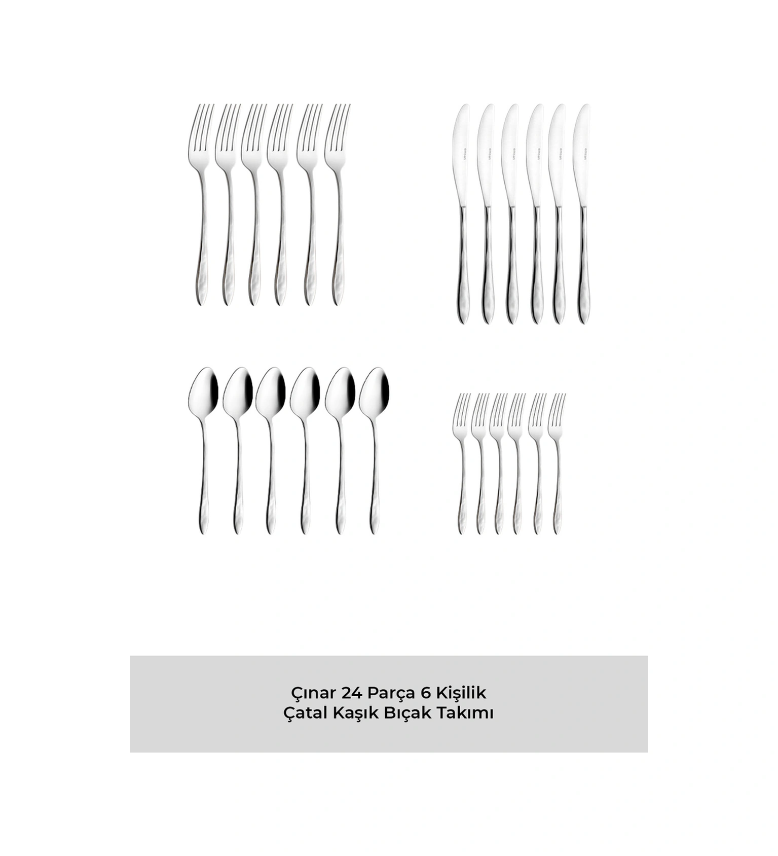 Akasya 24 Parça 6 Kişilik Kutulu Çatal Kaşık Bıçak Takımı