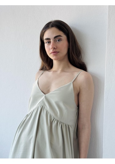 Retrobird Tasarım June Askılı Mini Elbise Kadın Su Yeşili-13909 Su Yeşili