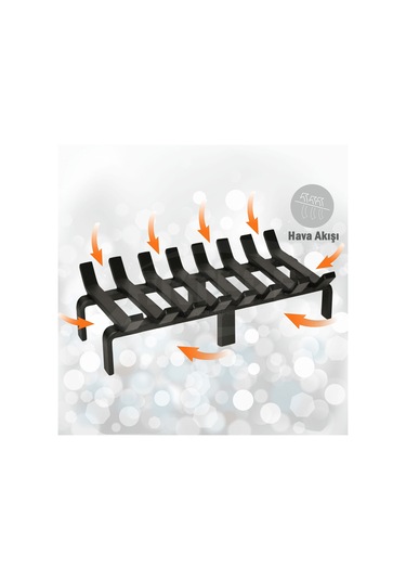 48 Cm X 32 Cm 8 Çubuklu Ekstra Şömine Izgarası Dar Gözlü Izgara