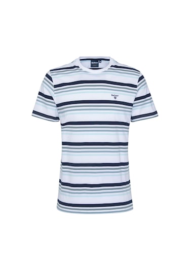 Barbour Houstead Stripe Tailored Fit T-shirt Wh11 White Beyaz