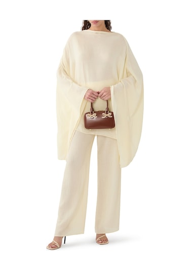 Taller Marmo Plaj Modası Için Rahat Pantolon Ivory