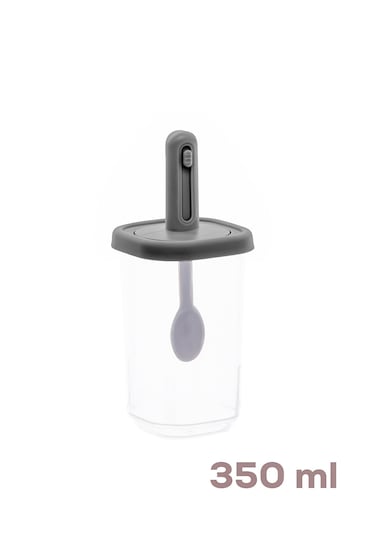 Porsima 4364 7 Li Kaydırmalı Kaşıklı Sızdırmaz Kapaklı Etiketli Baharatlık Seti - Saklama Kabı Antrasit Antrasit