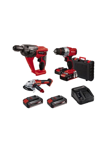 Einhell Kit12 18V Li-ion Akülü Sds Delici + Matkap + Taşlama Set