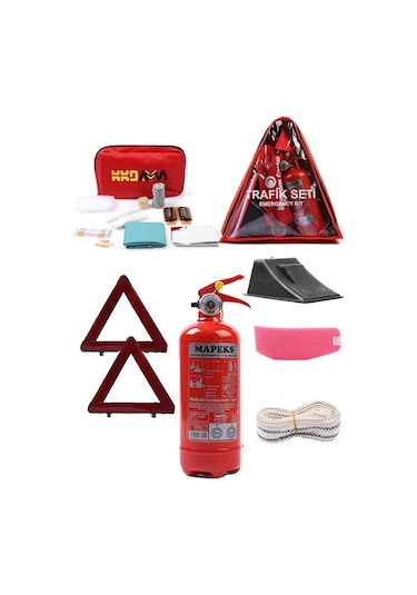 Kkdavm Üçgen Trafik ve İlk Yardım Seti Ekonomik Karayollarına Uygun Trafik Seti
