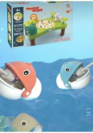 Hayvanat Bahçeli Mıknatıslı Kırmızı Balık Oyunu Müzikli Masalı Balık Yakalama Oyunu