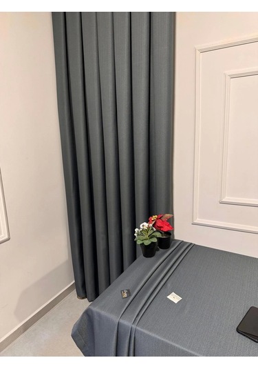 Nivemeshome Gri 140x220 Keten Masa Örtüsü Gri