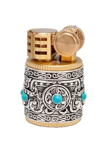 Mini Retro Sultan Benzinli İşlemeli Kadın Çakmak Metal
