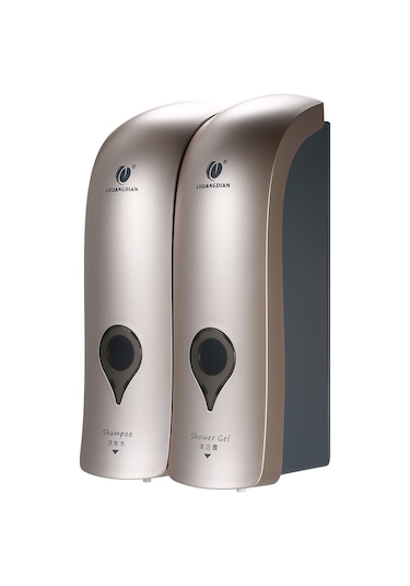 Leezsing Chuangdıan 300ml 2 Delme Yok Duvara Monte Çift Başlıklı Manuel Sabunluk Banyo Duş Jeli Sıvı Şampuan Dağıtıcı Tutucu--şampanya Altını