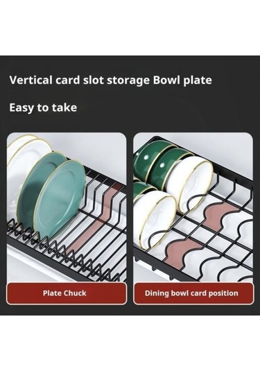 Pazly Paslanmaz Çelik Bulaşık Drenaj Rafı, Chooplastik Kesme Yay Tutucu, 3-4 Kişilik Aile, 42x23.2x41cm Diğer