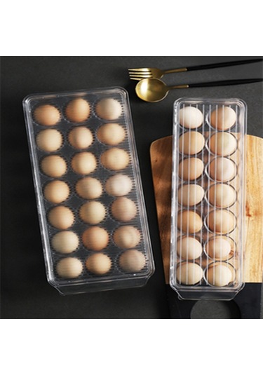Yifomall Evler İçin Şok Direnci Ve Dayanıklı Pet Materyalden Yapılmış Şeffaf Kapaklı 21 Bölmeli Plastik Yumurta Depolama Kutusu Diğer