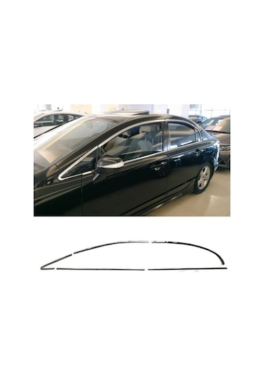 Honda Civic Fd6 Cam Çerçevesi Kenar Çıtası Krom Tamtur 2006 2011