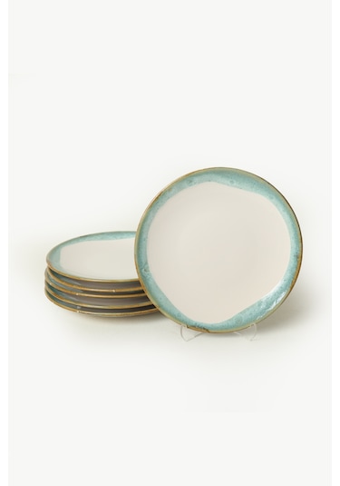 Keramika Turkuaz Wave Ege Pasta Tabağı 20 Cm 6 Adet Q81