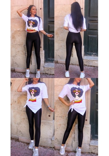 Butikgiz Kadınyüksek Bel Tam Toparlayıcı Siyah Parlak Disco Taytsiyahm Siyah