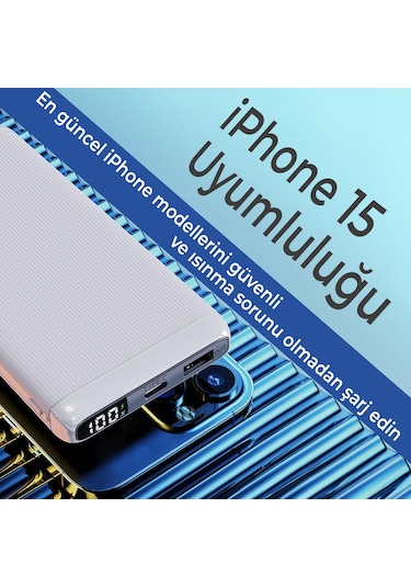Bix Bxpb107 10000mah 20w Pd Type-c Usb Scp 22.5w Powerbank Beyaz