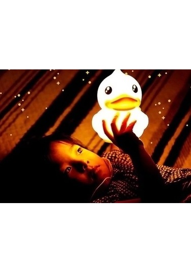 Sevimli Ördek Gece Lambası Dokunmatik Sensörlü Renkli Çocuklar Için Usb Şarjlı İthal Ürün Çok Renkli