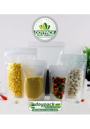 Doypack Şeffaf Kilitli Doypack 25 x 34 CM 50'li